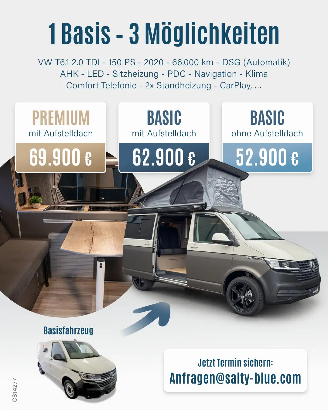 VW T6.1 DSG mit Salty Blue Ausbau